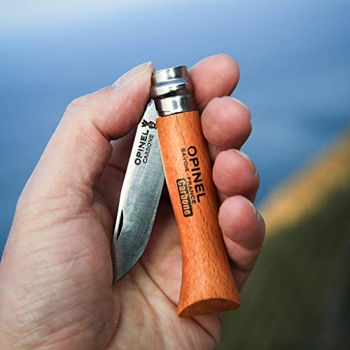 Opinel No.08 Carbon Steel Folding Pocket Knife With Beechwood Handle, Brown (2540089) #TOP2