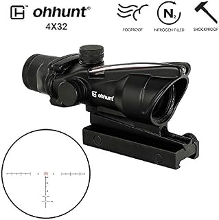 ohhunt 4x32 Hunting RifleScopes Red or Green Illuminated Horseshore Glass Etched Reticle Real