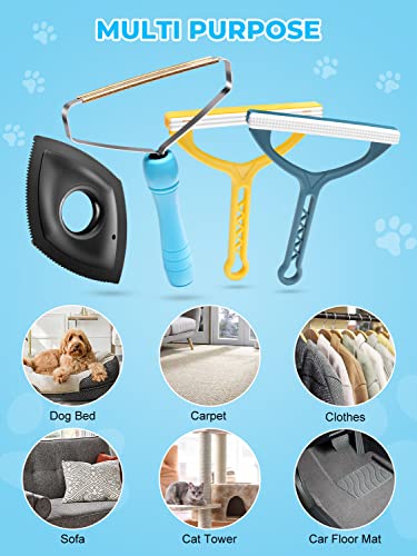 4 Pack Portable Pet Hair&Lint Remover, Carpet Lint Scraper,Dog&Cat Hair Remover,Fur Remover For Furniture, Couch, Floor Mats,Rugs, Pet Towers, Car Mats, Car Seats #TOP1