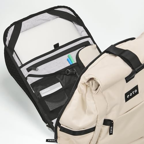 Sac à dos ordinateur Rolly32 EOTO rolltop 32L beige pour le quotidien urbain