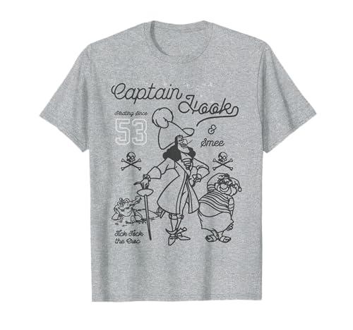 Image of Disney Peter Pan Captain Hook And Mr. Smee Outline Sketch T-Shirt
