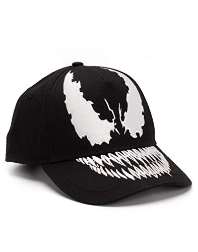 Marvel Venom Cap Hombres Adultos Negro Bordado Talla Única Gorra Snapback