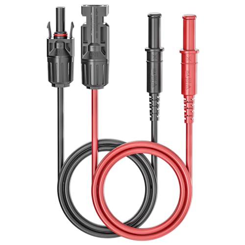 Goupchn Safety Banana Plugs to Solar Connectors Silicone Test Leads 2PCS Red Black 3.3ft Solar Test...
