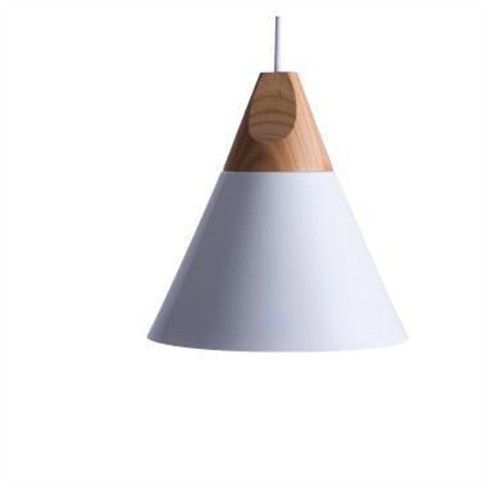 Lámpara de techo de madera y aluminio blanco grande colgante de comedor