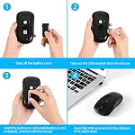Wireless Computer Mouse, cimetech 2.4G Slim Cordless Mouse Less Noise for Laptop Ergonomic Optical with Nano Receiver USB Mouse for Laptop, Deskbtop, MacBook (BAT Black)