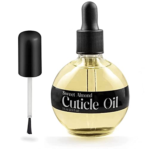 C CARE Sweet Almond Cuticle Revitalizing Oil 2.5 oz - Moisturizes and Strengthens Nails and Cuticles - Soothing and Nourishing - Paraben and Cruelty Free with Natural Ingredients - Dropper & Brush included