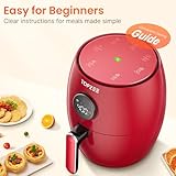 Small Compact Air Fryer, 2.1QT, 4-in-1 Small Mini Airfryer, Bake, Roast, Reheat, 98% Less Oil, Adjustable Temperature Control w/ 60min Timer, Quiet, Nonstick & Dishwasher Safe Basket, BPA-Free, Red