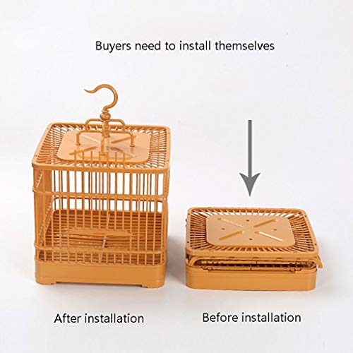 Cage à oiseaux carrée élevage petits oiseaux acier plastique brun - 4