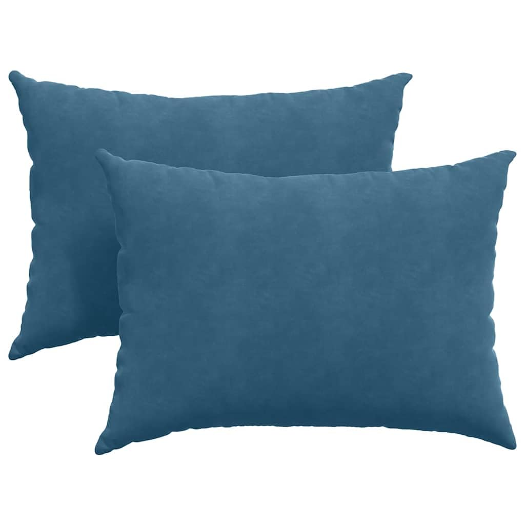 Juego de 2 cojines de pana para sofá de 70 x 50 cm, color azul con cremallera, cojines de terciopelo para sofá y cama, interiores, diseño moderno para salón, dormitorio, oficina