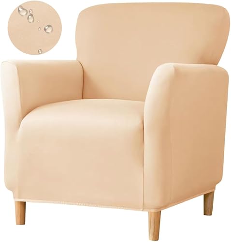 Miniatura 8 de Funda impermeable para silla decorativa con brazos, funda elástica para sillón individual, funda de sofá suave tapizada para silla de club de