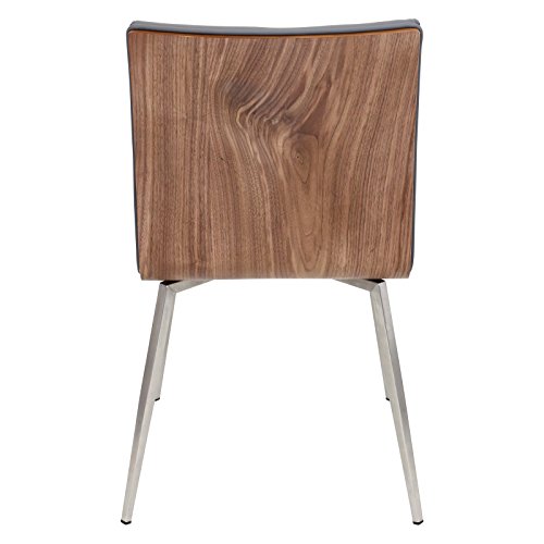 WOYBR Brushed Stainless Steel, Wood, Pu Mason Chair with Swivel (Set of 2)