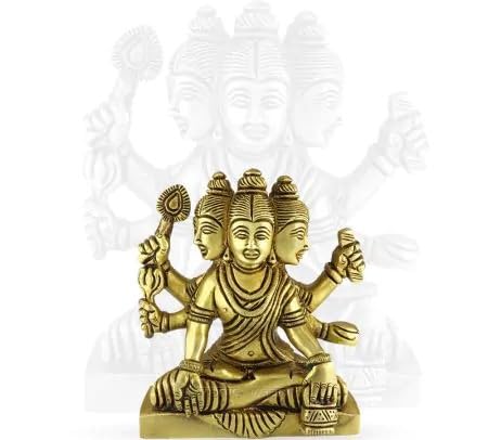Statue Seigneur Dattatreya petite idole compacte pour autel manquant d'espace