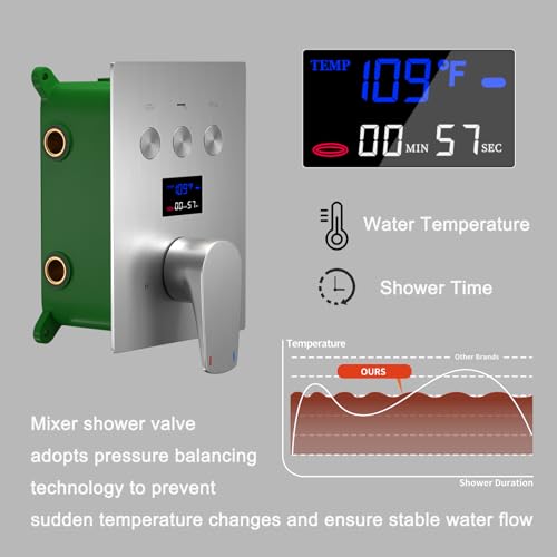 Mitigeur de douche haut de gamme en nickel brossé durable - 7