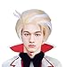 FantaLook Short Blonde with White Cosplay Wig for Men Halloween Costume