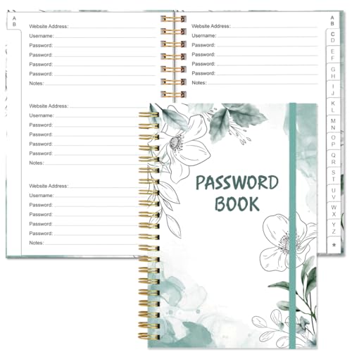Carnet de mots de passe avec onglets alphabétiques 64 feuilles format A5