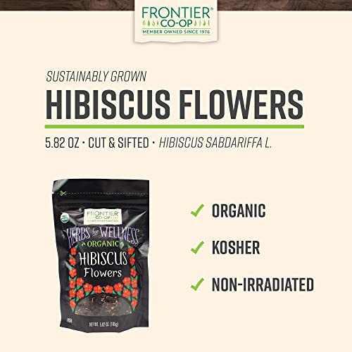 Frontier Co-Op Organic Cut & Sifted Hibiscus Flowers 5.82Oz #TOP1