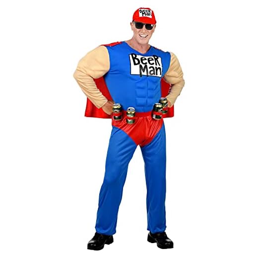 W WIDMANN MILANO Party Fashion - Disfraz Super Biermann, Superheroe Comic, Beerman, Disfraces de Carnaval
