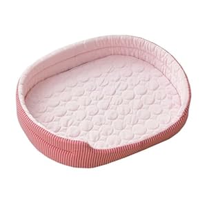 FOVAOK Rosa Gestreifte Haustiermatte Kühlend