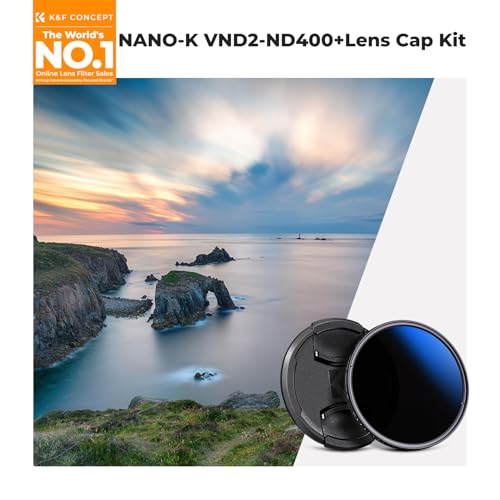 K&F CONCEPT 43mm Variable ND Camera Lens Filter ND2-ND400 (1-9 Stops) + Filter Cap + Cleaning Cloth 18 Multi-Layer Coatings Adjustable Neutral Density Ultra Slim Lens Filter (K-Series) - Thumbnail 2