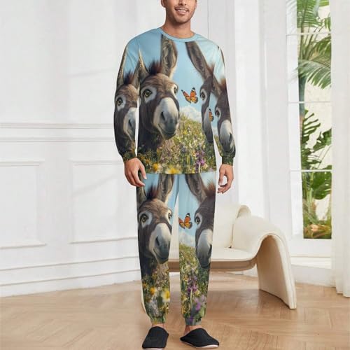 Donkeys Farm Pajama Set Long Sleeve Lounge Sets Sleepwear 2 Pjs Nightwear for Men Women2