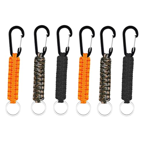 JEYORZY 4-tlg. Schlüsselband Set - Paracord Mit Karabiner Für Outdoor