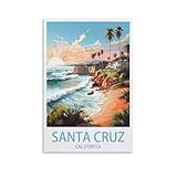 EKMCL Retro-Vintage-Wandplakette aus Blech, Santa Cruz, 