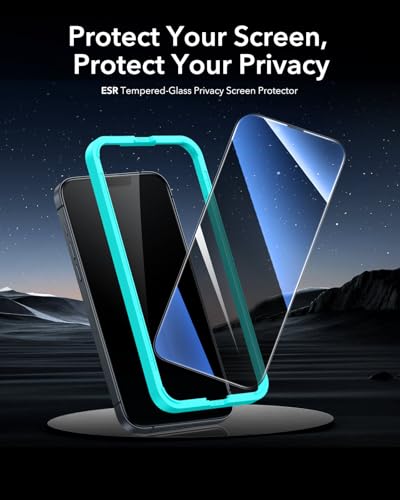 Image of ESR 3 Pack for iPhone 17e / iPhone 16e / iPhone 13 / iPhone 14 / iPhone 13 Pro Privacy Tempered Glass, 9H Hardness, Privacy Screen Protector Gurad Film with Easy Installation Tool, Scratch Resistant