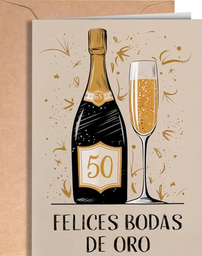 Greeting Cards for Everyone Tarjeta de Felicitación de Bodas de Oro   Tarjeta Regalo Original 50 Aniversario de Bodas de Oro   Ideas 50 Aniversario   50 Años de Casados   EU 33