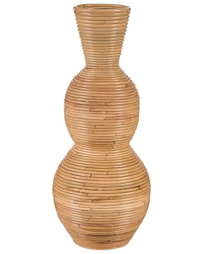 Vase Décoratif en Rotin Tressé 70 cm Style Bohème Rustique Naturel Symi
