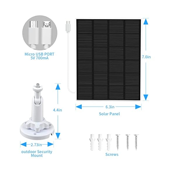 NoahTec 5W Solar Panel for Wireless Outdoor Security Camera Compatible with Rechargeable Battery Powered Surveillance Cam, Continuous Solar Power - Image 7