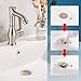 REGALMIX Vessel Sink Drain, Bathroom Faucet Vessel Sink Pop Up Drain Stopper, Built-In Anti-Clogging Strainer, Brushed Nickel with Overflow,Fits Standard American Drain Hole(1-1/2