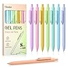 Vitoler Pens, 8 pcs Cute Color Gel Pens, 0.5mm Black Ink Pens Fine Point Smooth Writing Pens for Women/Nurse Gift School Office Desk Accessories Supplies