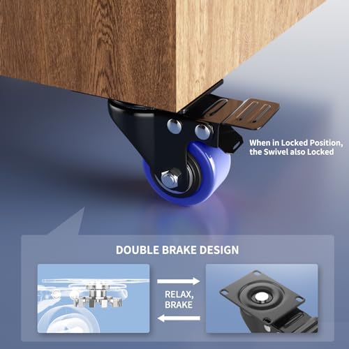 Roulettes bleues 2'' pour meuble pour déplacer sans effort vos rangements - 3