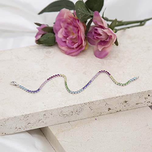 Bracelet Tennis argent femme avec oxyde de zirconium multicolore 2.5mm Tuscany Silver 19cm