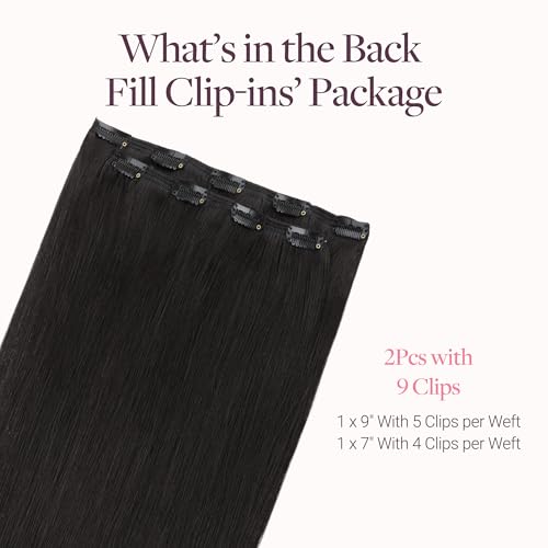 Image of GOO GOO Clip in Hair Extensions Real Human Hair Back Fill Extension 2Pcs
