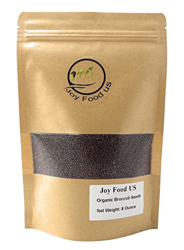 Organic Broccoli Sprouting Seeds Grown In Usa Non-Gmo Broccoli Seeds For Sprouting In Stand Up Bag - High Germination Vegetable Seeds For Growing Fresh Florets & Natural Microgreens At Home (8 Ounce) #TOP10