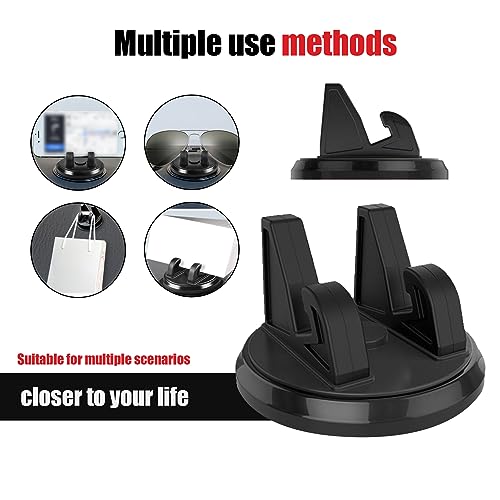 zvsay 1 PC 360° Rotation Car Phone Holder, 2.83\" x 1.69\" Self-Adhesive Mobile Phone Navigation Holder, Car Universal Dashboard Phone Holder, Suitable for Most Car Models (Black) - Thumbnail 6
