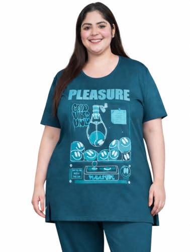 Image of In Love Women's Plus Size Longline T-Shirt with Side Pocket, 3 /4 Sleeve, Crew Neck