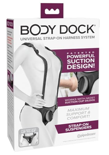 Strap-On Suspenders Pipedream Body Dock accessoire harnais noir 14 cm
