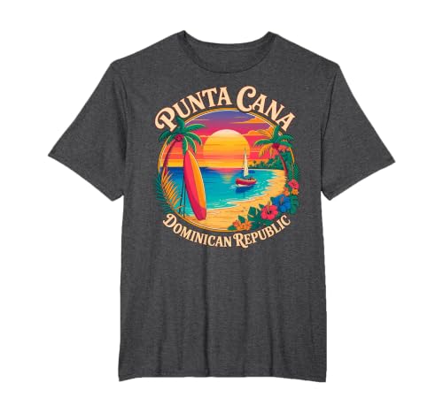 Punta Cana Dominican Republic Vacation T-Shirt, Men's Big and Tall, Dark Heather Grey, 3X Tall