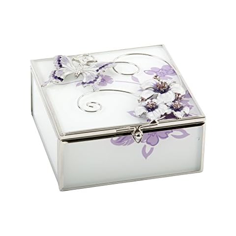 Juliana 561TB Purple Glass Trinket Box Cover
