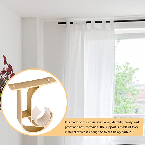 Aluminum Alloy Curtain Rod Bracket,Curtain Rod Holder,Curtain Rod Supportor,Mounted On Ceiling 2 Set (Pale Gold) #TOP5
