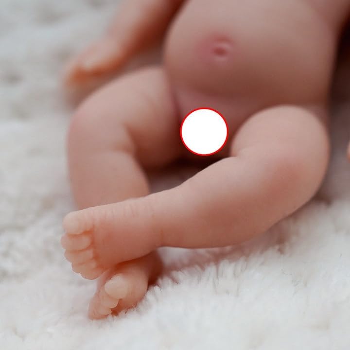 Miniatura 3 de Mire & Mire Muñecas Reborn de silicona de cuerpo completo de 4.5 pulgadas, ojos abiertos, cuerpo suave, mini muñecas realistas de bebé recién nacido