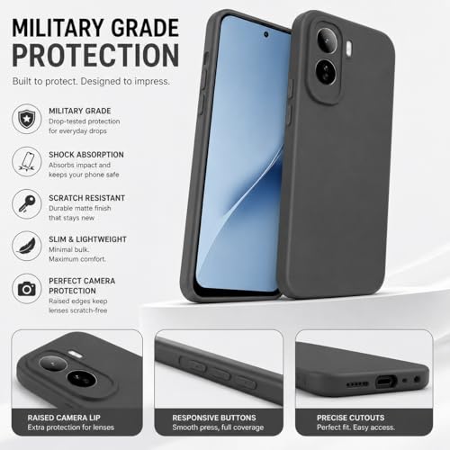Image of FIRST MART Matte Silicone Back Cover for Vivo T5 Pro - Black