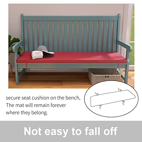 Mudilun Bench Cushions,Bench Cushion For Indoor Furniture,70D Thickened Foam,31.4X11.8X1.96In,Non-Slip Patio Cushions With Zipper,Soft Sofa Seat Cushion,Red Patio Swing Pads #TOP4