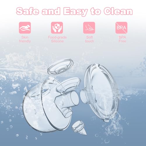 Hands Free Breast Pump, Wearable Breastfeeding Pump, Portable Electric Breast Pump with 24mm Flange, Wireless Breast Milk Pump, Extractor de Leche Materna Electrico 3 Modes 9 Levels 2 Pack Pink - Image 6