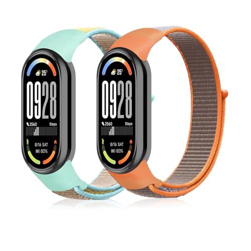 [RicYeel] �o���h Xiaomi Smart Band 10/9/8 �Ή� [2�Z�b�g] �i�C������ mi band 10 9 8 �p �ւ��x���g �T�C�Y���߉\ �ʋC �y�� �_�炩�� �����x���g, �I�����W/�J�[�L