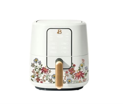 Beautiful 3 Qt Air Fryer with TurboCrisp Technology, EverGood Ceramic Nonstick Coating, by Drew Barrymore (Wildflower White Icing)