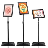 VAIIGO 3 Packs Heavy Duty Pedestal Poster Sign Stand, 8.5"x11" Adjustable Floor Standing Sign Holder