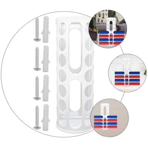 Atelier encombré ? Fixez ce support rouleaux vinyle mural adhésif blanc à 14 trous - 8